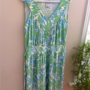 🌻Leaf Print Sleeveless ☀️ Dress